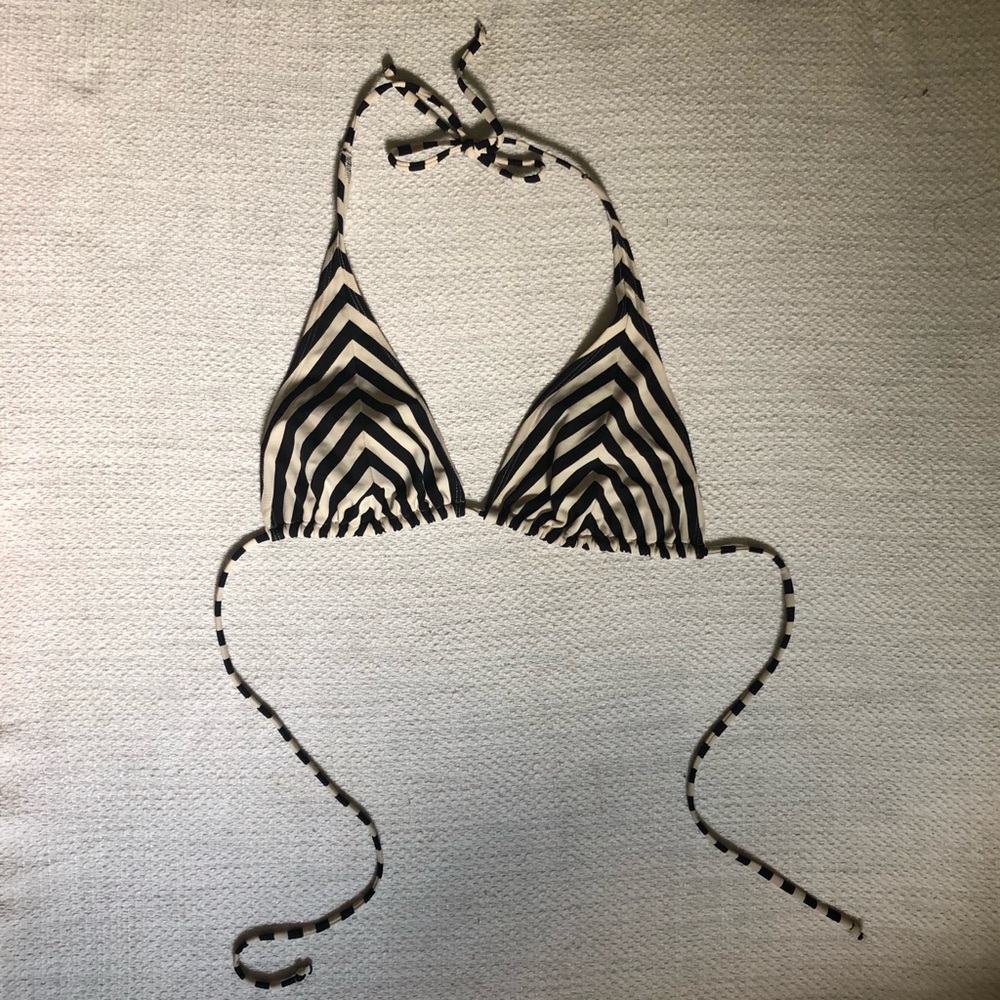 b&w stripe bikini top